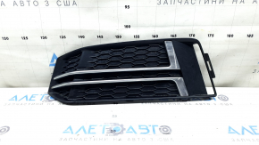 Front bumper grille left Audi A4 B9 17-17 s-line, without radar, light chrome, sand
