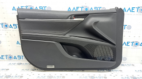 Door trim panel front left Toyota Camry v70 18-18 black leather with black plastic insert, leather armrest