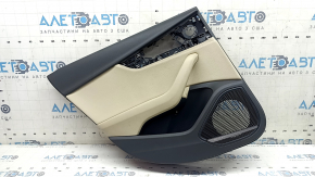 Door trim panel rear left Audi A4 B9 17-19 black, beige leather armrest, beige leather insert, Bang and Olufsen, for cleaning