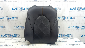 Toyota Camry v70 18-18 passenger seat back upholstery, black leather, perforation, brown stripe, heated