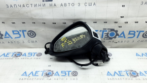Left side mirror assembly for Audi A4 B9 17-19, 15 pins, turn signal, auto-dimming, memory, BSM, white, dented housing, broken turn signal glass, worn