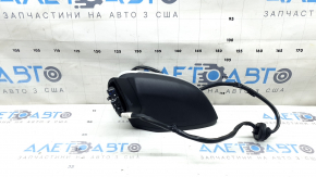 Left side mirror assembly for Audi A4 B9 17-19, 15 pins, turn signal, auto-dimming, memory, BSM, white, dented housing, broken turn signal glass, worn