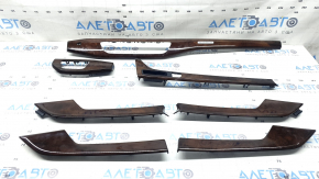 Set of interior trim panels for Audi A4 B9 17-19, wood grain, quattro, scratches
