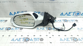 Left side mirror assembly for Audi A6 C7 12-18, 14+2 pins, for auto storage, BSM, turn signal, auto-dimming, with cover, white, scratches