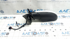 Left side mirror assembly for Audi A6 C7 12-18, 14+2 pins, for auto storage, BSM, turn signal, auto-dimming, with cover, white, scratches