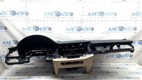 Audi A4 B9 17-20 front dashboard with airbag, dark gray with beige