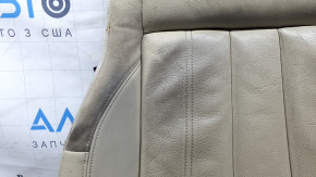Driver's seat cushion upholstery for Audi A4 B9 17-19, beige leather, heated, worn, needs dry cleaning, cracked leather