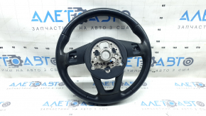 Bare steering wheel Audi A4 B9 17-19 leather, gray, scratches, no buttons, no paddle shifters, no overlay