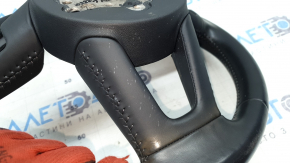 Bare steering wheel Audi A4 B9 17-19 leather, gray, scratches, no buttons, no paddle shifters, no overlay