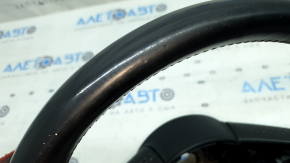 Bare steering wheel Audi A4 B9 17-19 leather, gray, scratches, no buttons, no paddle shifters, no overlay