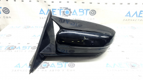 Left side mirror assembly for BMW 3 G20 19-26, 5-pin, turn signal, heated, auto-dimming, BSM, Shadow-Line, white