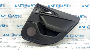 Door trim panel, rear right, Audi A6 C7 12-18, black leather, insert and armrest, black leather, with handle