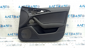 Door trim card front right Audi A6 C7 12-18 black leather, insert and armrest black leather, with handle,