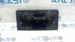 Audi A6 C7 16-18 front bumper license plate holder, black, S-line pack, non-factory holes