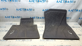 A set of floor mats for the BMW X5 G05 19-26 black rubber, 2 rows, cracks on the driver's mat