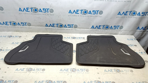 A set of floor mats for the BMW X5 G05 19-26 black rubber, 2 rows, cracks on the driver's mat
