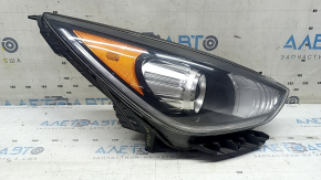 Kia Niro 17-19 HEV front right headlight assembly, PHEV with bracket, halogen, LED DRL, seal peeled off