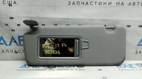 Left visor for Kia Niro 17-22, gray, without backlight, without hook, dry-cleanable