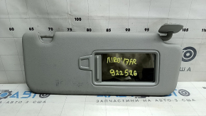 Right visor for Kia Niro 17-22, gray, without backlight, without hook, dry-cleanable