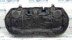 Rear seat cushion, 2nd row, Jeep Compass 22-26, leather + fabric, black, blue and black stitching