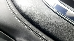 Lincoln Corsair 20-26 black rear left door panel, premium speakers included, black leather armrest with gray stitching, chrome handle and molding, black trim, scratches