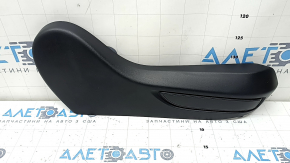 Right side passenger seat trim for Lincoln Corsair 20-26, black, plastic has turned white, and is worn.