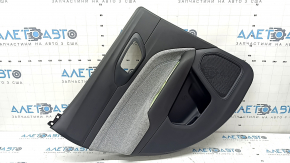 Rear left door panel for Jeep Compass 22-26, black, gray fabric insert, blue stitching