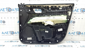 Jeep Compass 22-26 black front left door panel, gray fabric insert, blue stitching, cleanable