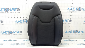 Jeep Compass 17-21 passenger seat back upholstery, black leather and fabric