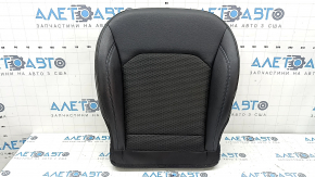 Driver's seat cushion upholstery for Jeep Compass 22-26, leather + fabric, black, blue stitching, heated