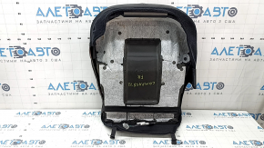 Jeep Compass 22-26 passenger seat cushion upholstery, black leather and fabric, blue stitching, heated