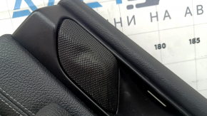 Rear right door panel, complete BMW X3 F25 11-17, black leather, with curtain, gray stitching, with handle, black leather armrest, black leather insert, gray molding, scratches, dents