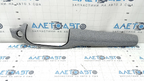 Right upper front panel trim for Jeep Compass 22-26, gray fabric, blue stitching, cleanable