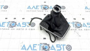 Jeep Compass 22-26 shifter cover, black leather, chrome trim. Gloss black finish.