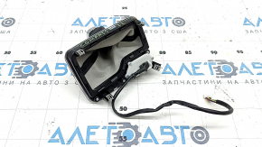 Jeep Compass 22-26 shifter cover, black leather, chrome trim. Gloss black finish.