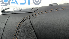 Rear seat backrest, 2nd row, right, Mazda CX-5 17-25, black leather, perforated, with brown stitching, without headrest
