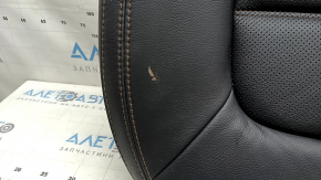 Rear seat cushion, 2nd row, Mazda CX-5 23-25, black leather with perforation, with brown stitching, wrinkled, needs cleaning