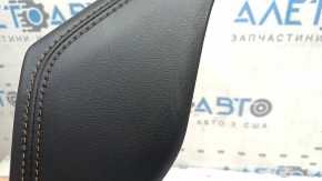 Left side center console trim for Mazda CX-5 17-25, black with chrome, with brown stitching, scratches, nicks