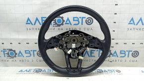 Naked steering wheel Mazda CX-5 20-25 black leather, without heating, with overlay, scratches, worn