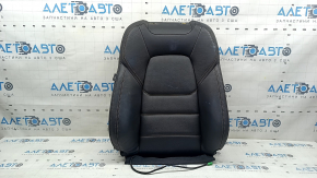 Mazda CX-5 17-23 passenger seat back upholstery, black leather, with brown stitching, heated, perforated, abrasive