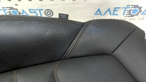 Mazda CX-5 17-23 passenger seat back upholstery, black leather, with brown stitching, heated, perforated, abrasive