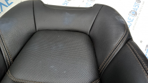 Mazda CX-5 17-23 passenger seat back upholstery, black leather, with brown stitching, heated, perforated, abrasive