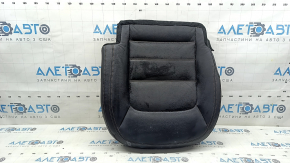 Mazda CX-5 17-23 passenger seat cushion upholstery, black leather, with brown stitching, heated, perforated, worn, dented