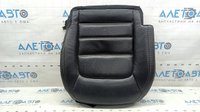 Mazda CX-5 17-23 driver's seat cushion upholstery, black leather, with brown stitching, heated, perforated, dented