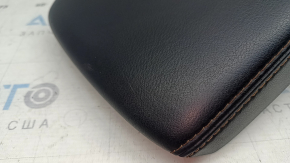 Mazda CX-5 17-25 armrest, black leather with brown stitching, scratches, stains