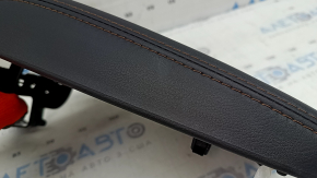 Mazda CX-5 17-25 armrest, black leather with brown stitching, scratches, stains