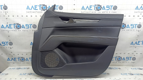 Mazda CX-5 17-23 black front right door panel with black leather insert, black leather armrest, dark wood molding, dry-cleanable