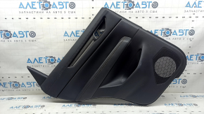 Rear left door panel for Mazda CX-5 17-23 with black leather insert, gray leather armrest, butt, needs cleaning, scratches