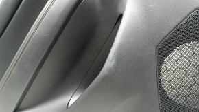Rear left door panel for Mazda CX-5 17-23 with black leather insert, gray leather armrest, butt, needs cleaning, scratches