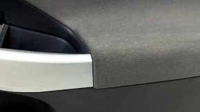 Door trim panel, front right, Toyota Prius 30 10-15, black with dark gray fabric insert, dark gray fabric armrest, gray molding, with handle, scratches, broken fastener